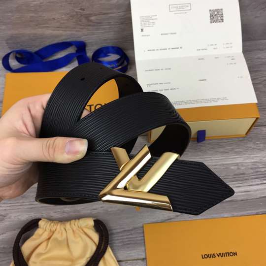 l0*is V*t0n epi leather lv twist 40mm belt m0068w black - b138