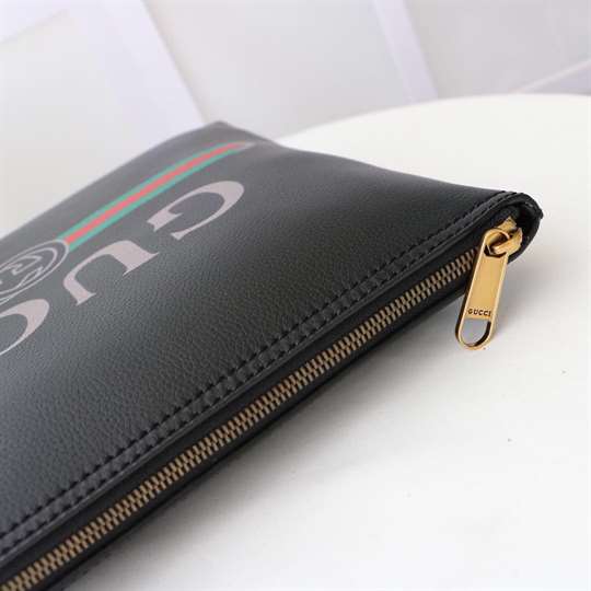 G*u*i large clutch purse black leather gg logo web - wgr035