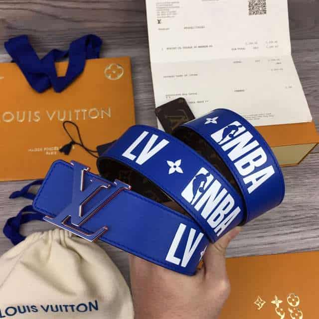 l0*is V*t0n x nba 3 steps 40mm reversible monogram canvas belt - b82