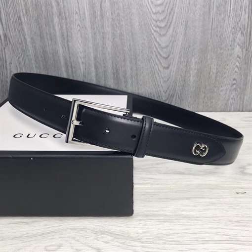 G*u*i leather belt with gg detail - b46