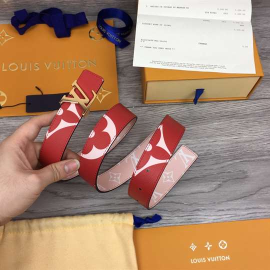 l0*is V*t0n women's iconic 30mm reversible belt red - b145