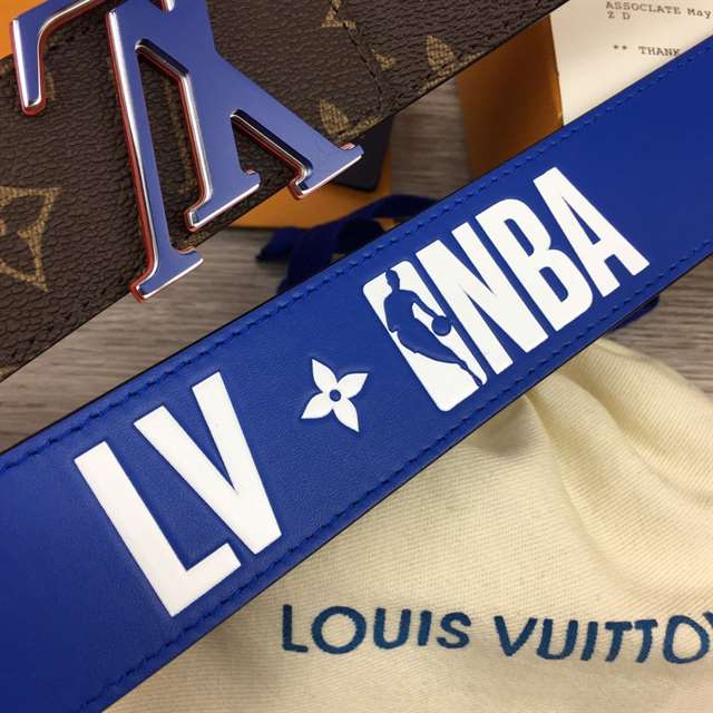 l0*is V*t0n x nba 3 steps 40mm reversible monogram canvas belt - b82