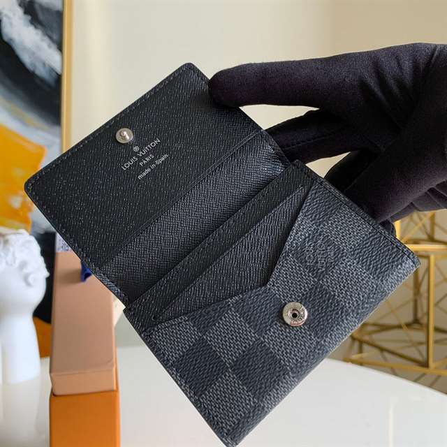 l0*is V*t0n envelope carte de visite damier graphite canvas n63338 - rrg048