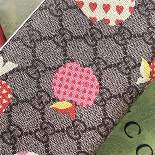 g*u*i les pommes zip around wallet in beige and ebony gg S*p*e - wgr007