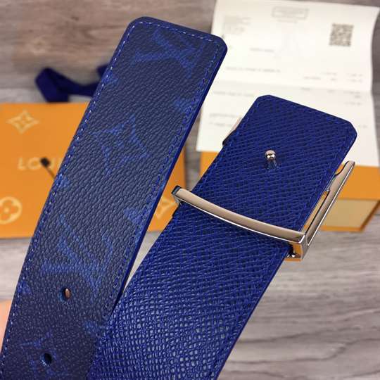 l0*is V*t0n men's initiales 40mm reversible belt blue - b126