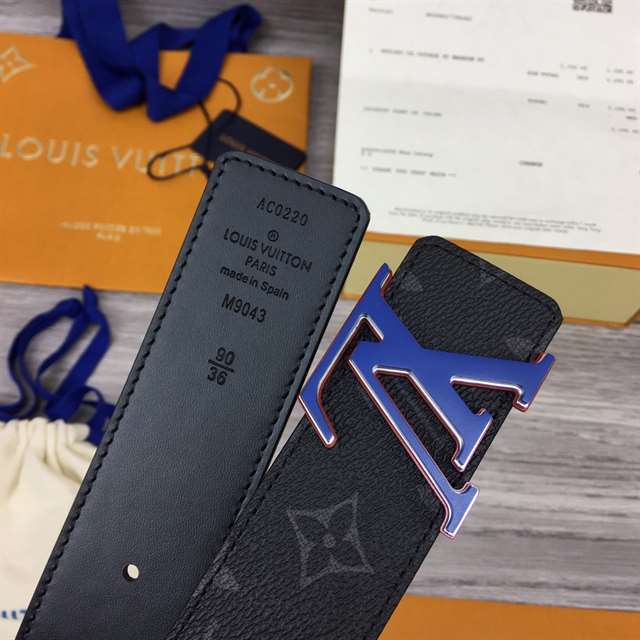 l0*is V*t0n initiales 40mm reversible monogram canvas belt - b83