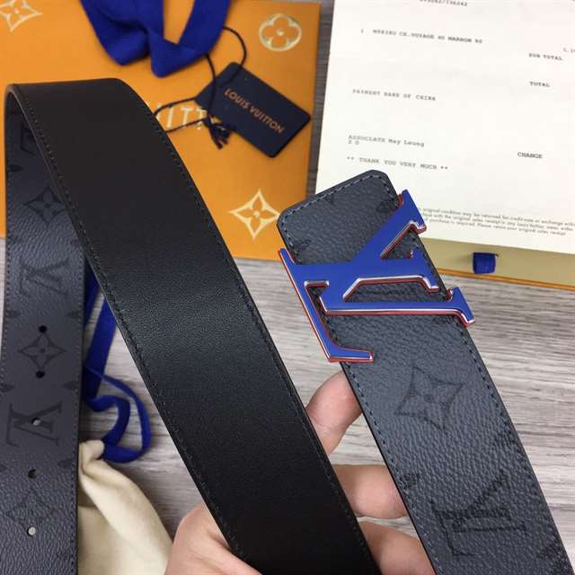 l0*is V*t0n initiales 40mm reversible monogram canvas belt - b86