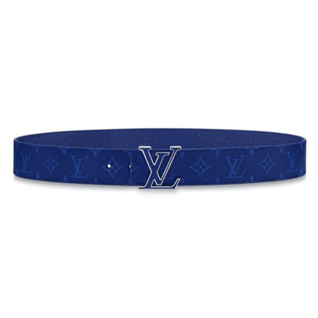 l0*is V*t0n men's initiales 40mm reversible belt blue - b126
