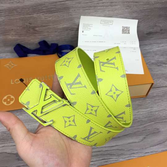 l0*is V*t0n men's initiales 40mm reversible belt yellow - b128