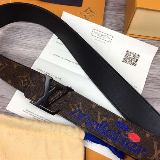 l0*is V*t0n lv initiales belt monogram logo story 40mm brown - b129