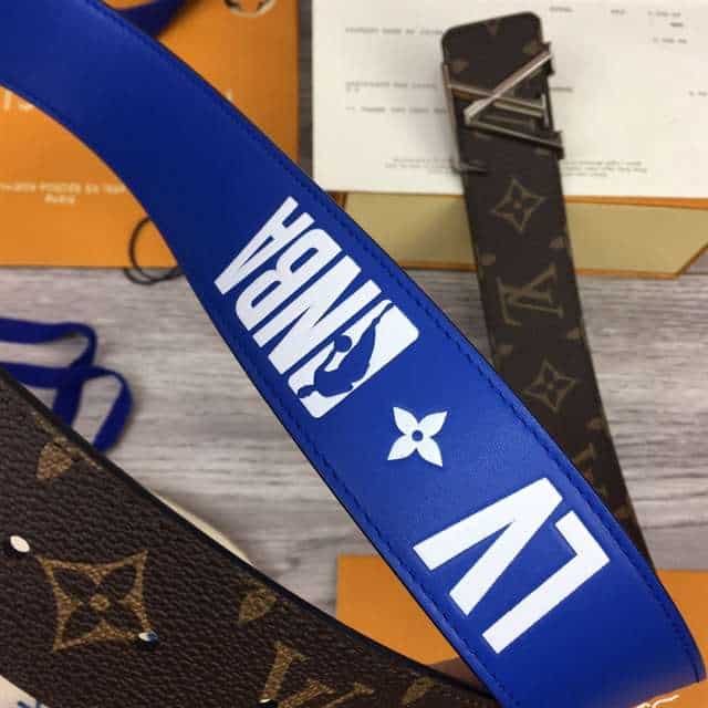 l0*is V*t0n x nba 3 steps 40mm reversible monogram canvas belt - b100