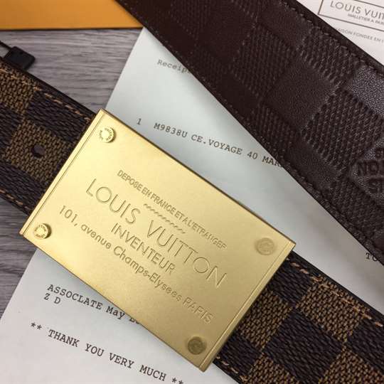 L0UIS VUITT0N NEO INVENTEUR REVERSIBLE 40MM DAMIER EBENE CANVAS BELT - B133