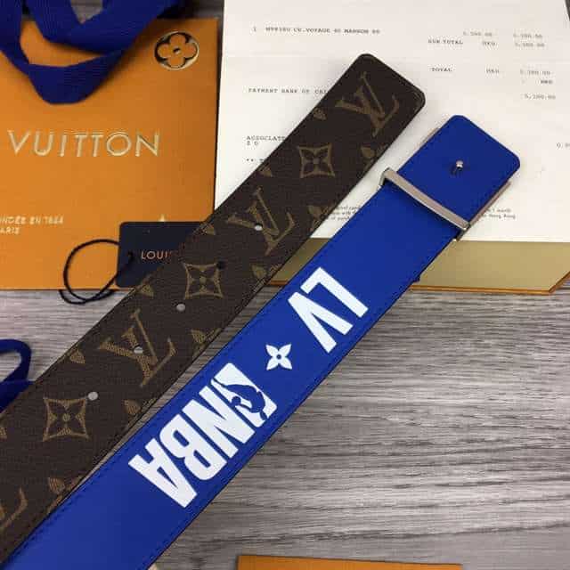 l0*is V*t0n x nba 3 steps 40mm reversible monogram canvas belt - b100