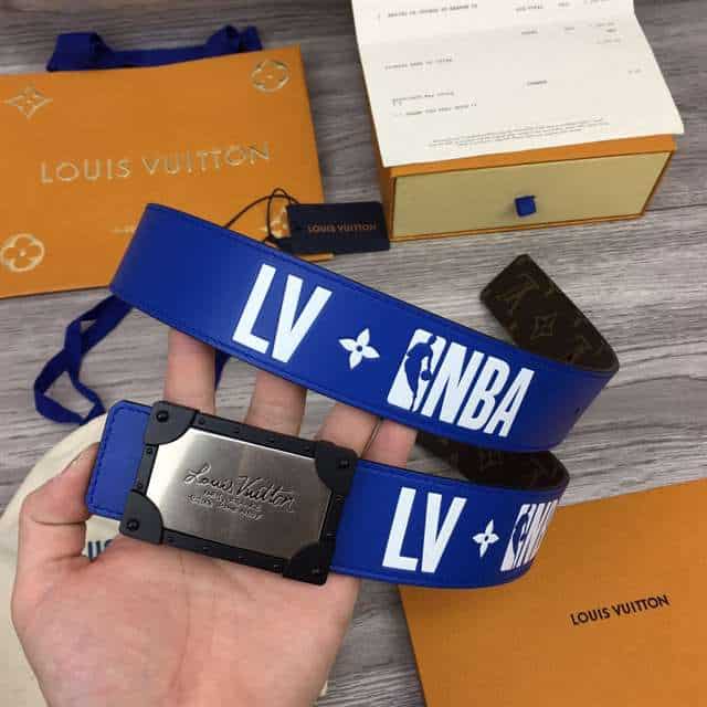 l0*is V*t0n x nba 3 steps 40mm reversible monogram canvas belt - b97