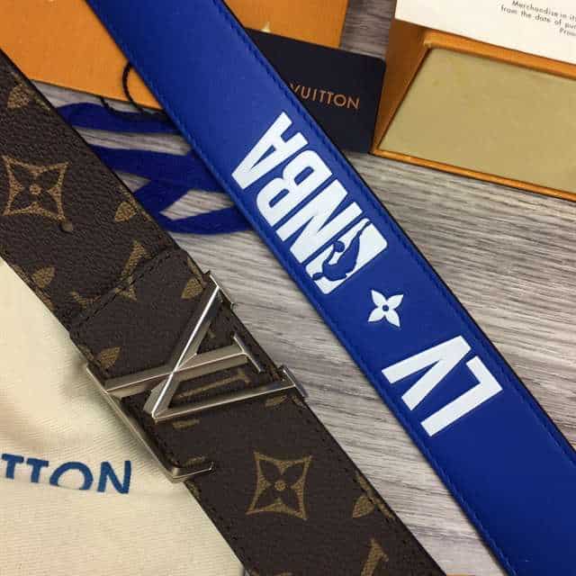 l0*is V*t0n x nba 3 steps 40mm reversible monogram canvas belt - b100