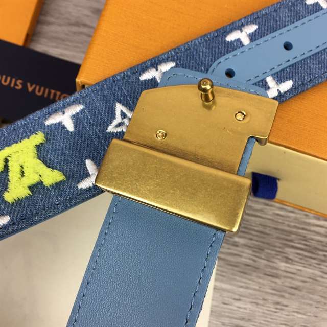 l0*is V*t0n blue denim 'new wave' belt - b105