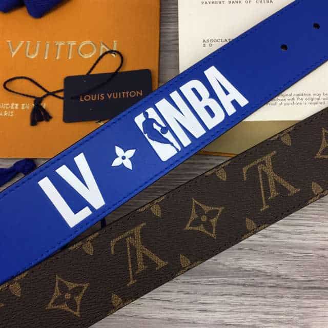 l0*is V*t0n x nba 3 steps 40mm reversible monogram canvas belt - b113