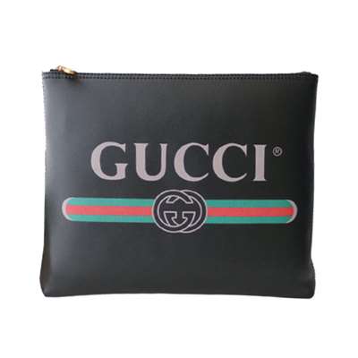 G*u*i large clutch purse black leather gg logo web - wgr035