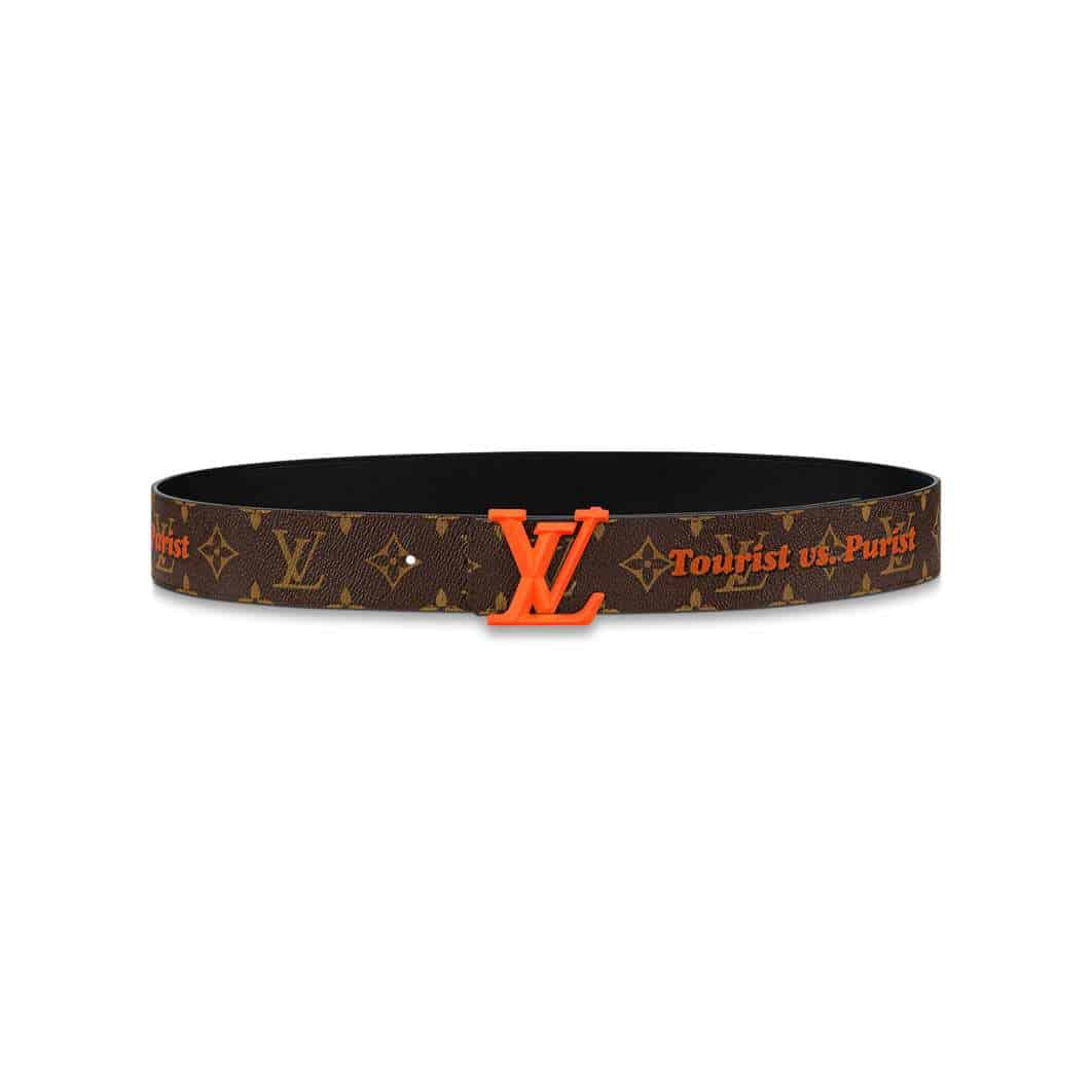 l0*is V*t0n pyramide 40mm reversible belt monogram canvas recto side - b76