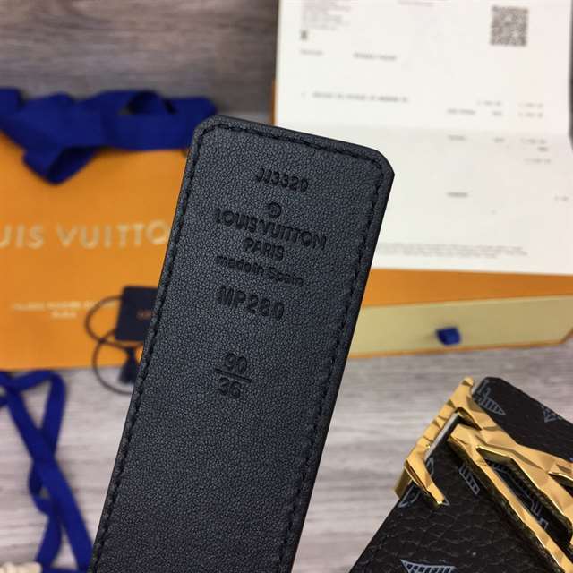 l0*is V*t0n initiales 40mm reversible monogram canvas belt - b102