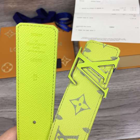 l0*is V*t0n men's initiales 40mm reversible belt yellow - b128