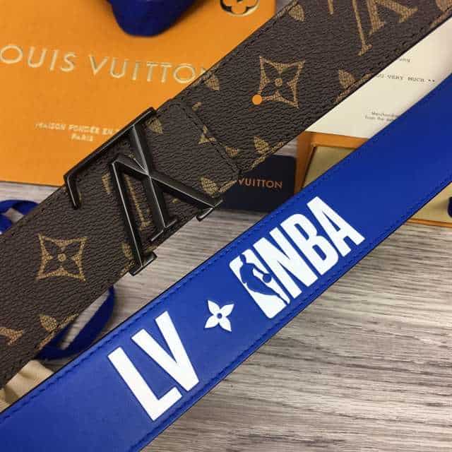 l0*is V*t0n x nba 3 steps 40mm reversible monogram canvas belt - b98