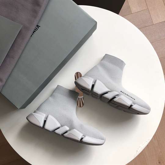 Ba*len*cia*ga speed 2.0 sneaker in grey recycled knit - bb142