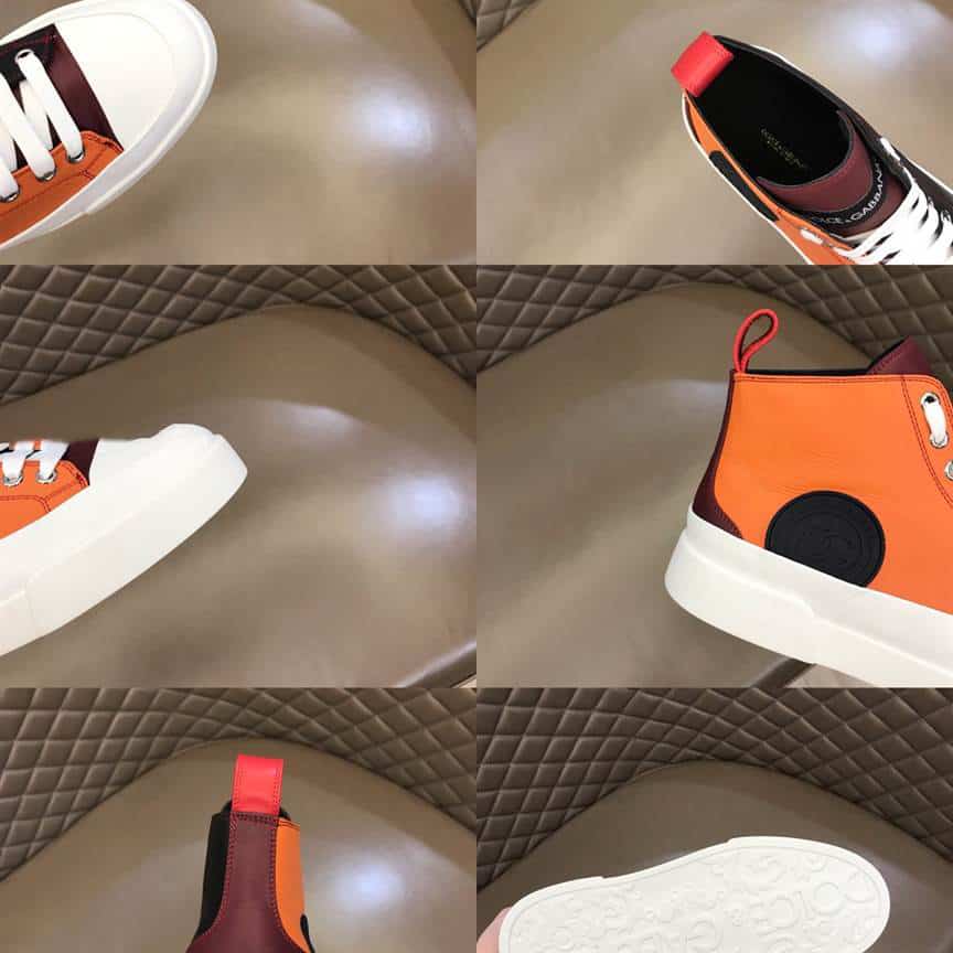 DOLCE AND GABBANA QUILTED TWO-TONE NYLON PORTOFINO LIGHT MID-TOP SNEAKERS - DG106