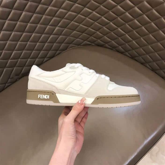 F**di match low-top sneakers in white suede - fd31