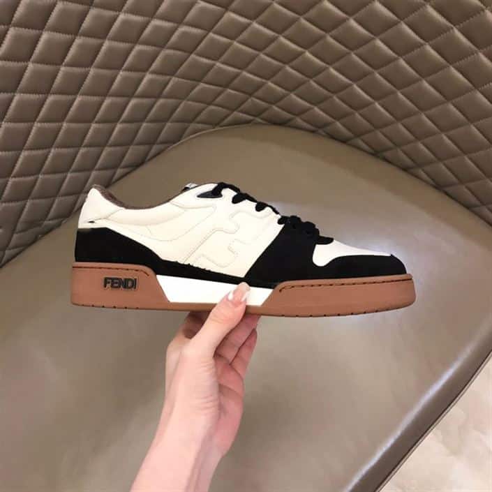 F**di match low-top sneakers in black suede - fd30