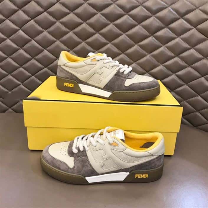 F**di match beige suede low-top sneakers - fd32