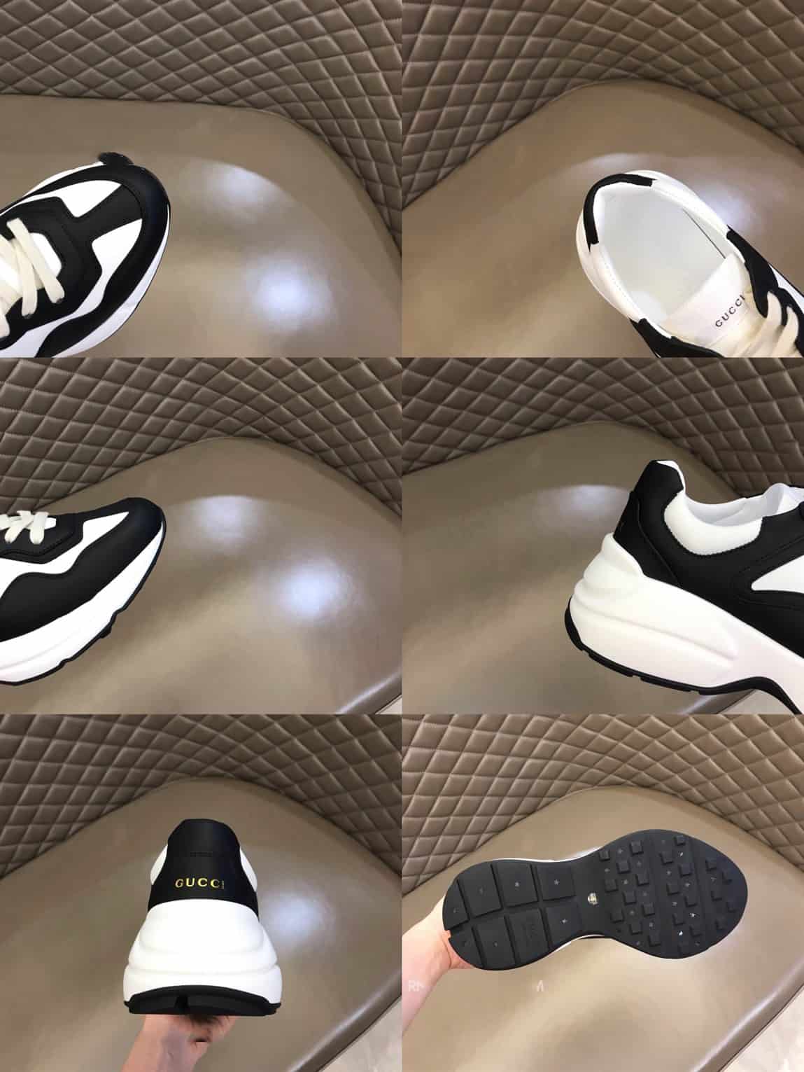 G*u*i rhyton low top sneakers in black and white – gc124