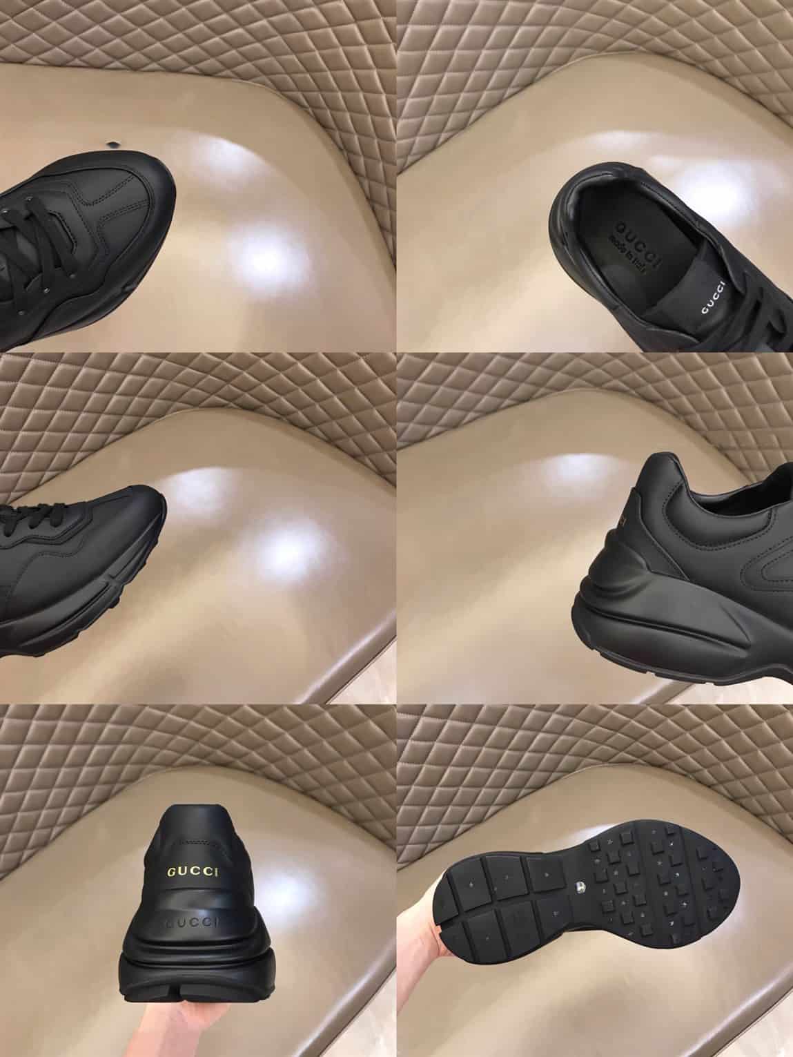 G*u*i rhyton low top sneakers in black and white – gc125