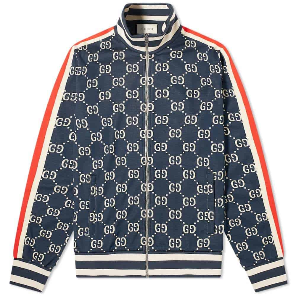 G*u*i navy cotton jacquard gg jacket - gj001