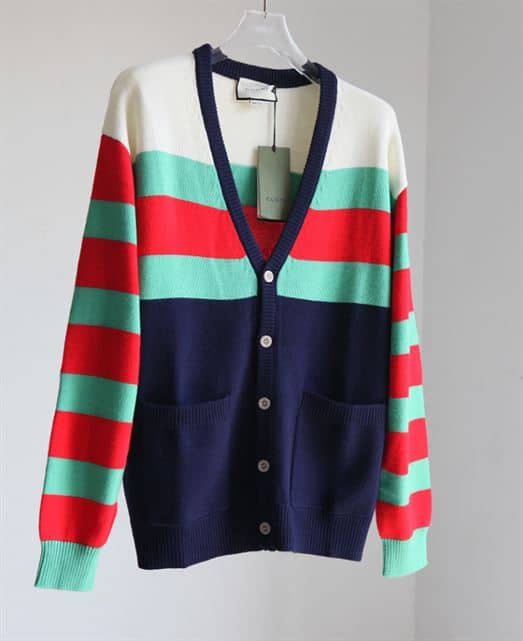 GG Cotton Wool Striped Cardigan - RJK02