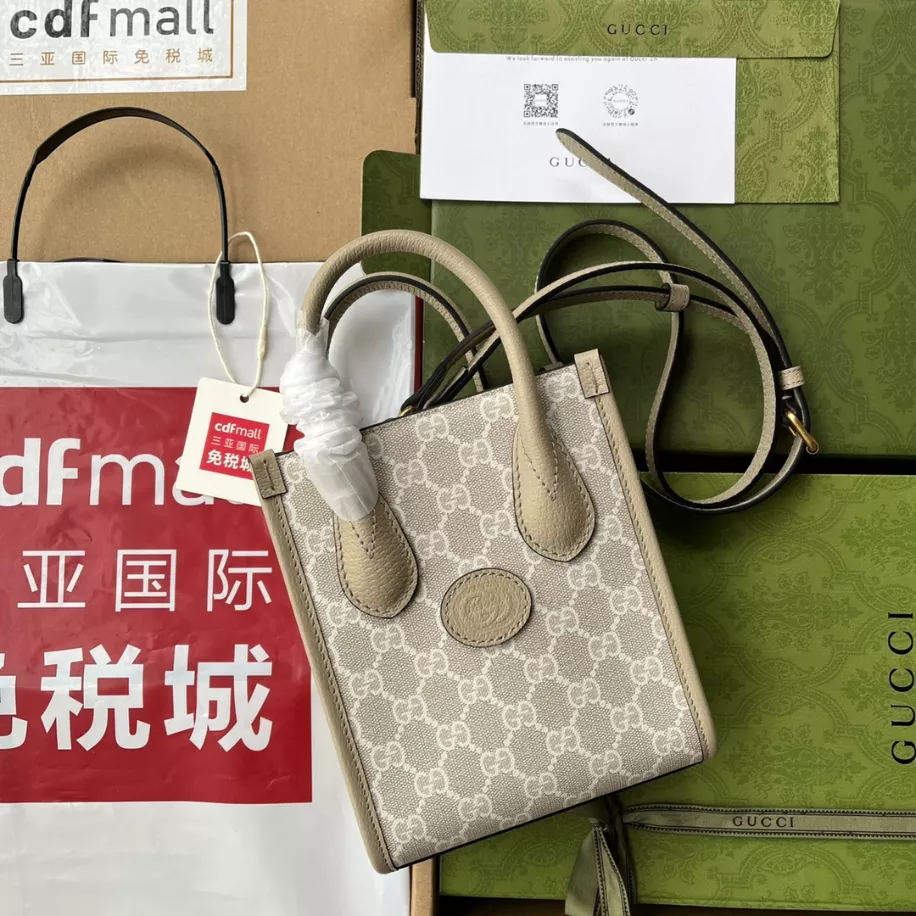 MINI TOTE BAG WITH INTERLOCKING G - GBC067