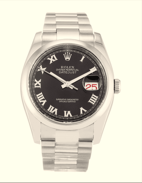 R*l*x datejust 116200 36mm black dial