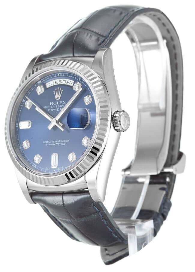 R*l*x day-date 118139 36mm blue dial