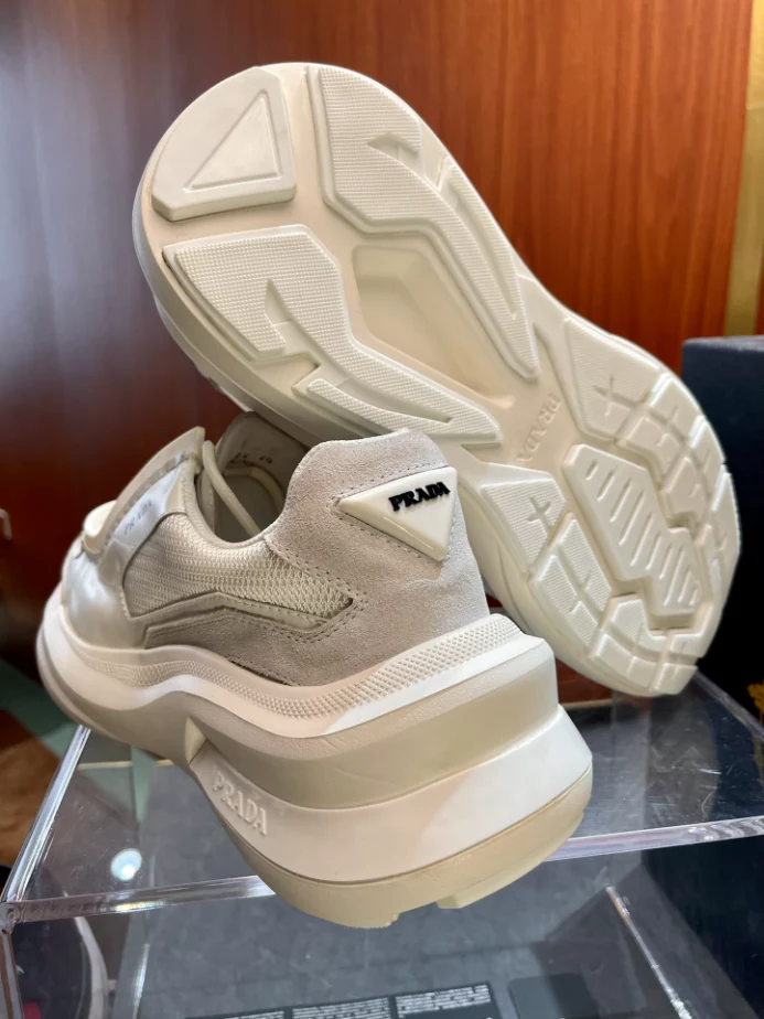 Pra*a brushed leather sneakers bike fabric suede - prd014