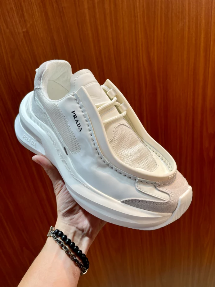 Pra*a brushed leather sneakers bike fabric suede - prd014