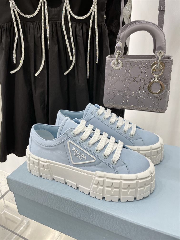 Pra*a double wheel re-nylon gabardine sneakers light blue - prd085