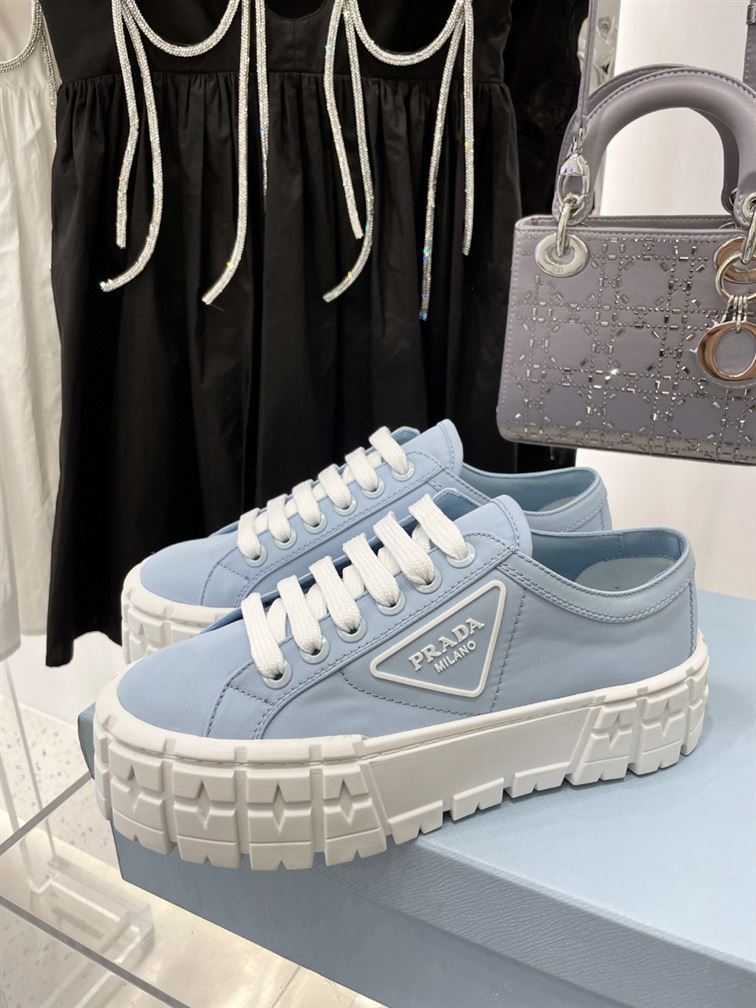 Pra*a double wheel re-nylon gabardine sneakers light blue - prd085