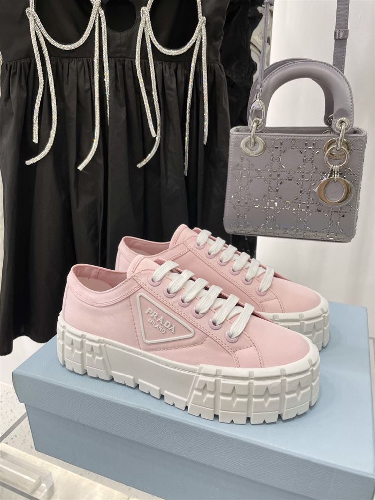 Pra*a double wheel re-nylon gabardine sneakers pink - prd084