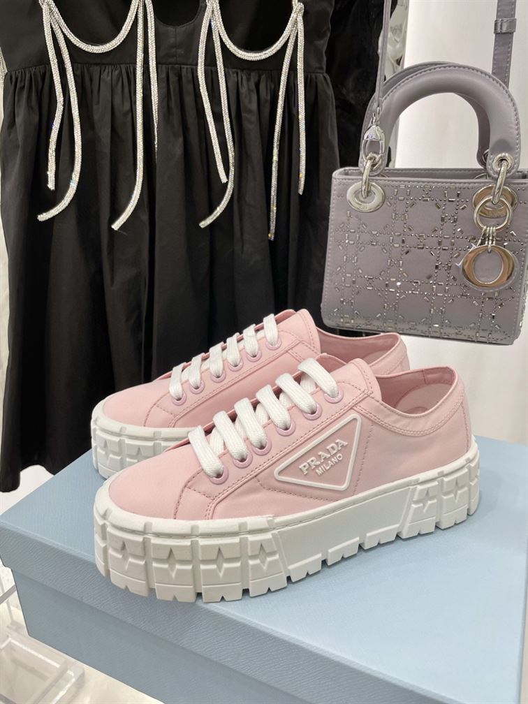 Pra*a double wheel re-nylon gabardine sneakers pink - prd084