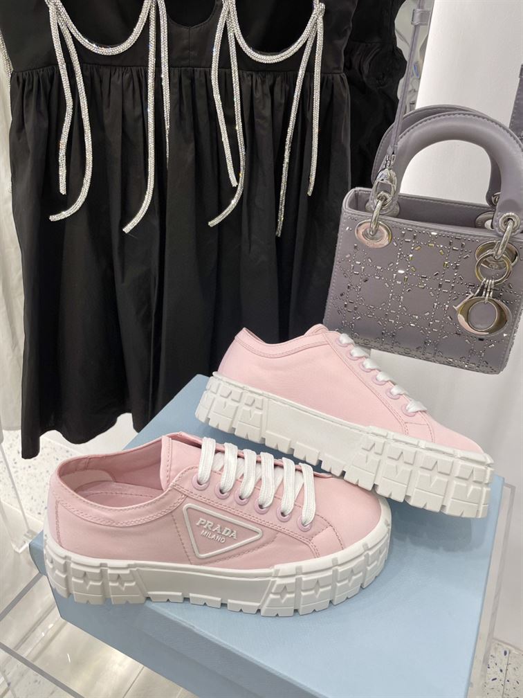 Pra*a double wheel re-nylon gabardine sneakers pink - prd084