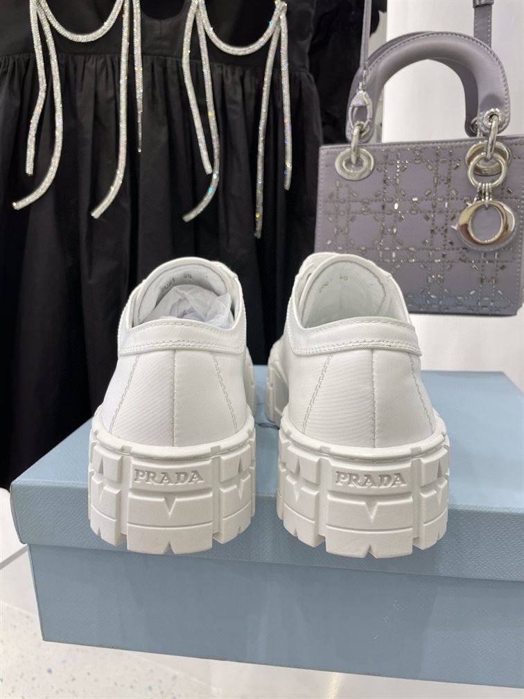 Pra*a double wheel re-nylon gabardine sneakers white - prd083