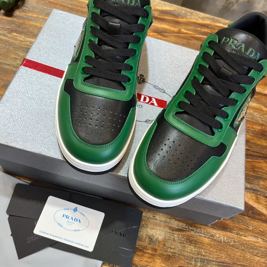 Pra*a downtown leather sneakers green - prd092