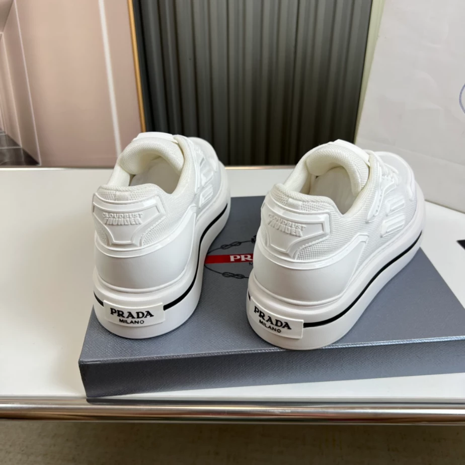 Pra*a macro re-nylon and brushed leather sneakers - prd061