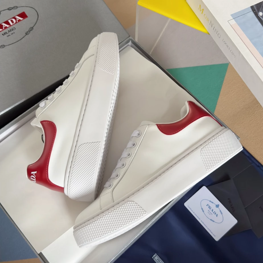 Pra*a macro re-nylon and brushed leather sneakers - prd063