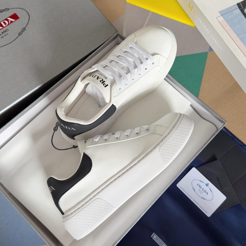 Pra*a macro re-nylon and brushed leather sneakers - prd065